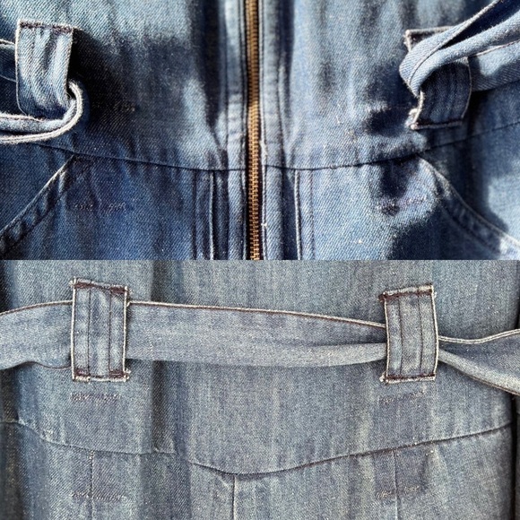 ⚡️ Levi’s Alix Medium Wash Tie-Waist Cropped Jumpsuit XS The Flash - Picture 14 of 16